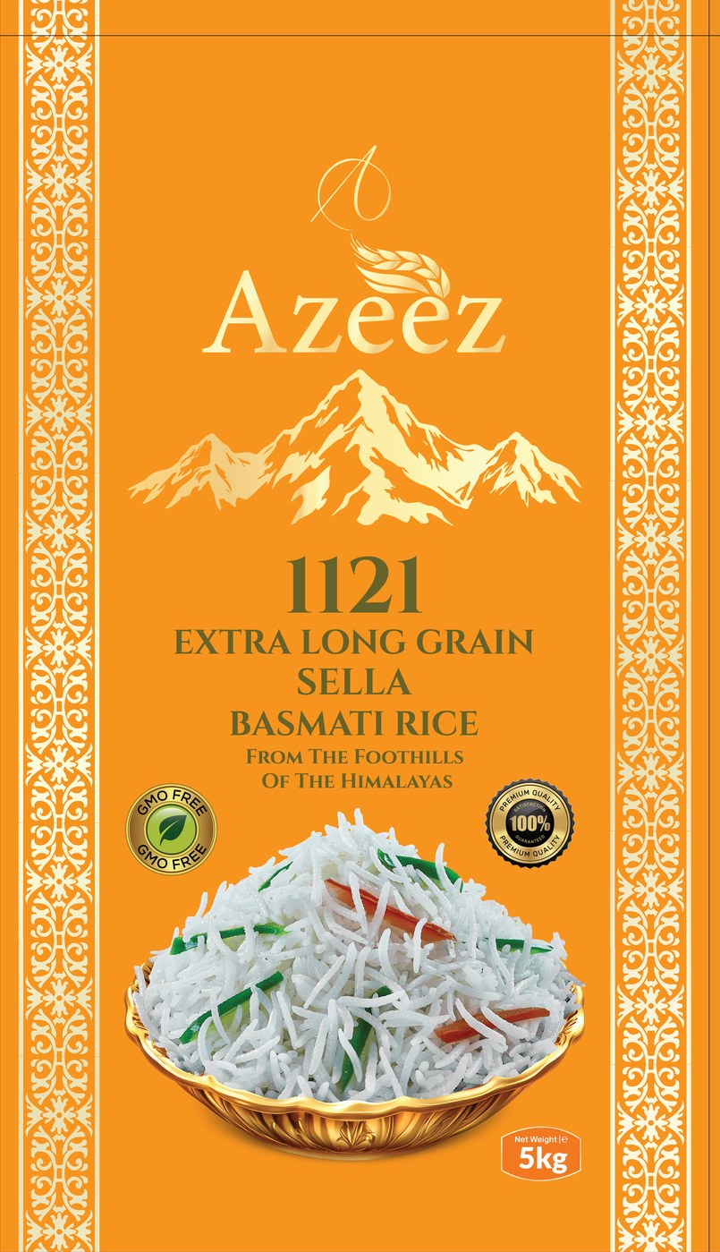 Azeez 1121 Extra Long Grain Sella Basmati Rice 5kg pack